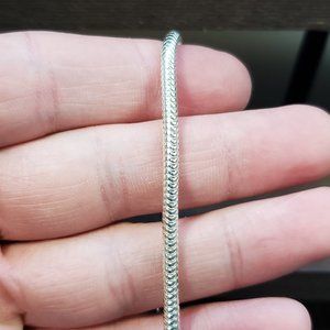6 Inch Sterling Silver Cool Solid Chain Bracelet